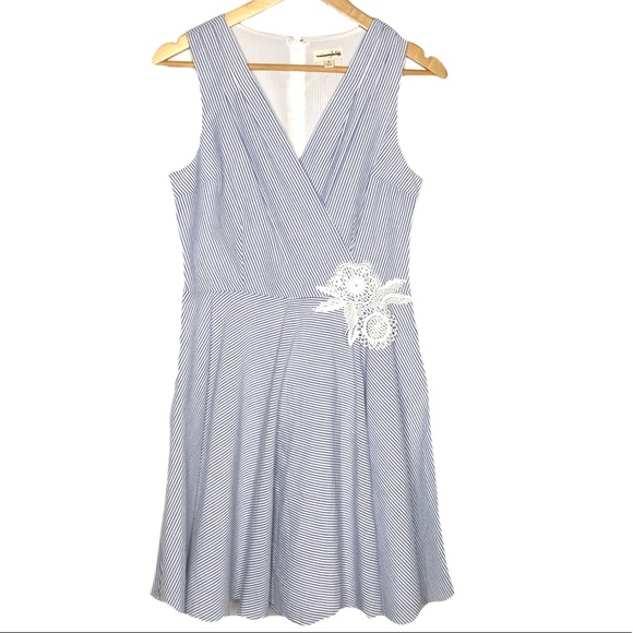 NEW Maison Jules Seersucker Fit and Flare Dress - Picture 4 of 5